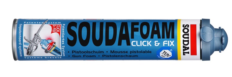 Mousse PU Soudal Soudafoam pistolable - click/fix -750ml. (12 pc.) PA