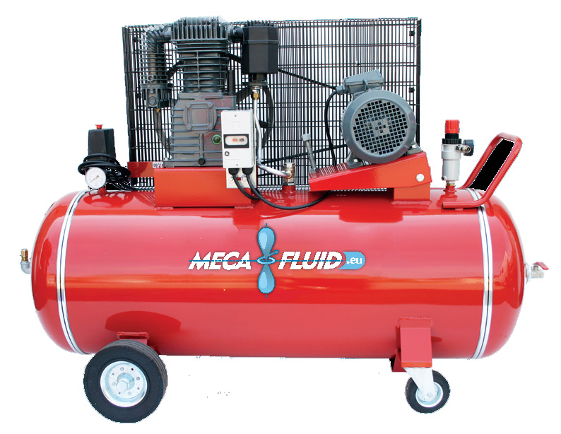 Piston Compressor - 650 l/min - 270 l - 11 bar - 2 cylinders - 2 stages - 4 kW - 400 VAC TRI