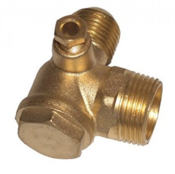Clapet anti-retour en laiton pour compresseur à air comprimé - 1/2" M - 1/2" M - purge 1/8" / Ø6mm