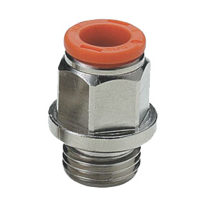 Push-in fitting - Cylindrical straight - Nickel-plated brass - 1/2" M - Ø14 mm - 16 bar