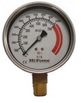 Pressure gauge Hi-Force Serie HG - 0-700bar - 0-10000psi - 1/4"NPT - Diam: 63mm - With glycerine