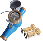 Water meter with pulser - DN15 - 3/4"M - Nominal flow: 1,5 m³/h - 25l/pulse