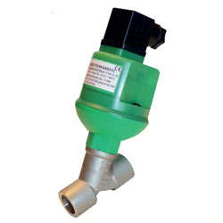 Vanne à soupape à siège incliné - Inox 316L - NBR - G3/4'' FF - PN10 - 2/2  - 24VDC - 90°C