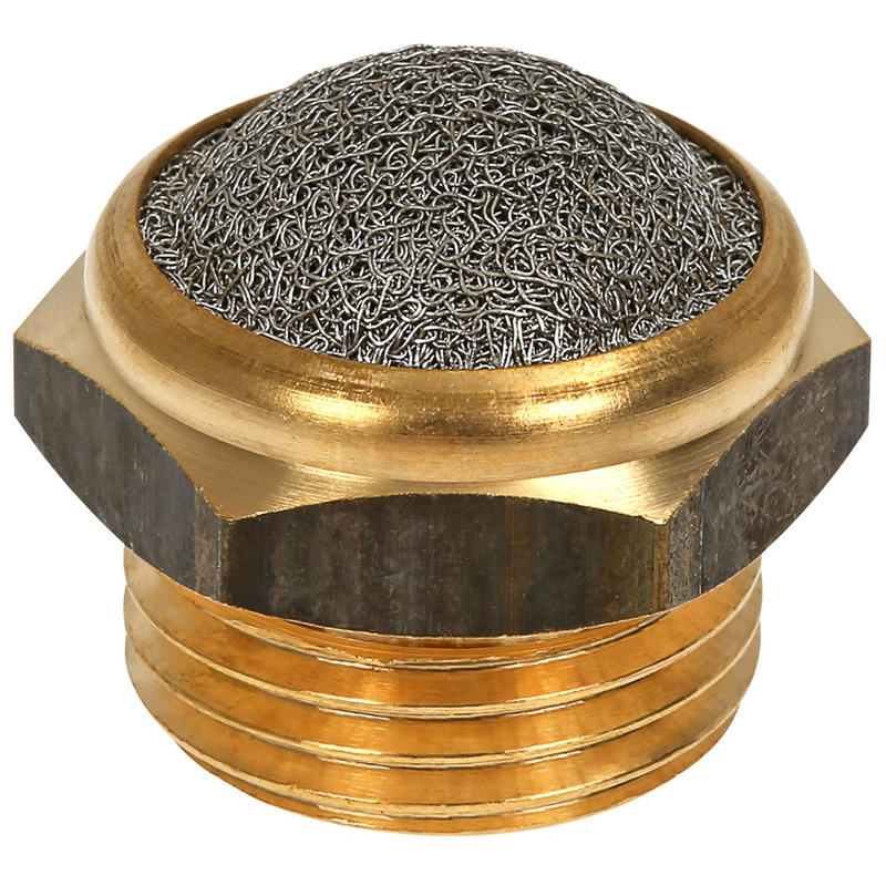Silencieux protecteur d'échappement en laiton - modèle bouton - G 1/2" M - 12 bar