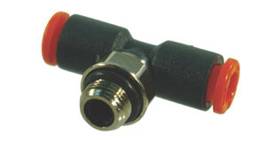 Push-in fitting - Clindrical Tee - Technopolymer - M5 M - Ø6 mm - 12 bar