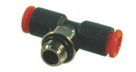 Push-in fitting - Clindrical Tee - Technopolymer - M5 M - Ø6 mm - 12 bar