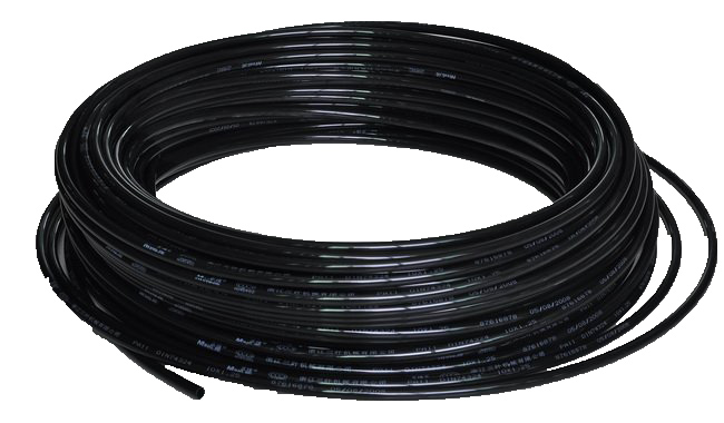 Tube pneumatique calibré en bobine - Polyéthylène - 6x4 mm - Noir - 100 m - P. max: 13 bar