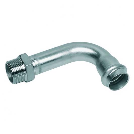 Coude pressfitting inox  Ø 1/2" M x 15