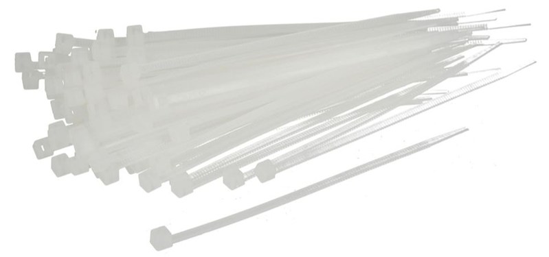 Colliers de serrage blanc transparent difficilement inflammables - 140mm x 2,5mm - 100 pièces