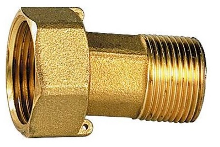 Demi-raccord + joint plat laiton  Ø 6/4" F x 5/4" M