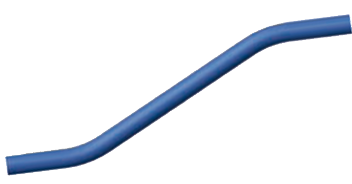 Double curve - Aluminum - Blue - ext. Ø 20 mm - L: 440 cm - 16 bar