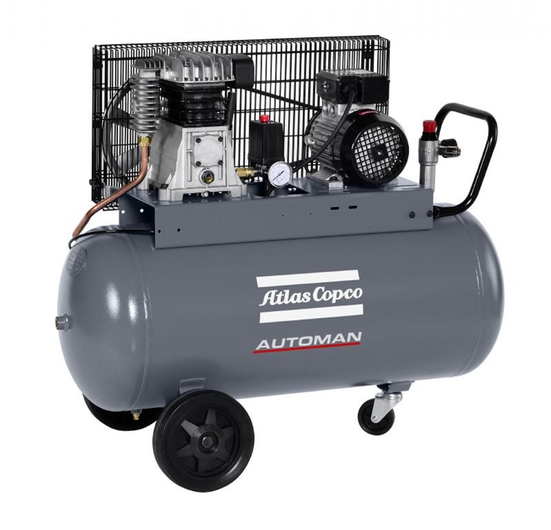 Compresseur à piston - 130 l/min - 90 l - 10bar - 2 cylindres - 1 étages - 1x 1,5 kW - 230 Vac