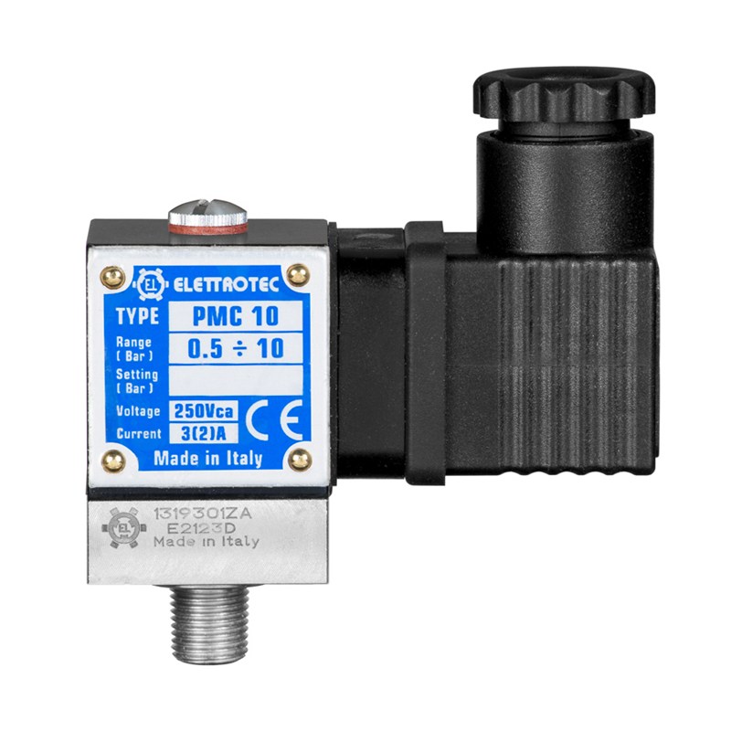 Pressostats à un contact élec. IP65 - Alu - Racc. Acier - 1/8" - 0,5 à 10 bar - NO et NF