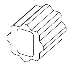 Adaptateur double carré vers axe plat de 22mm vers 14mm
