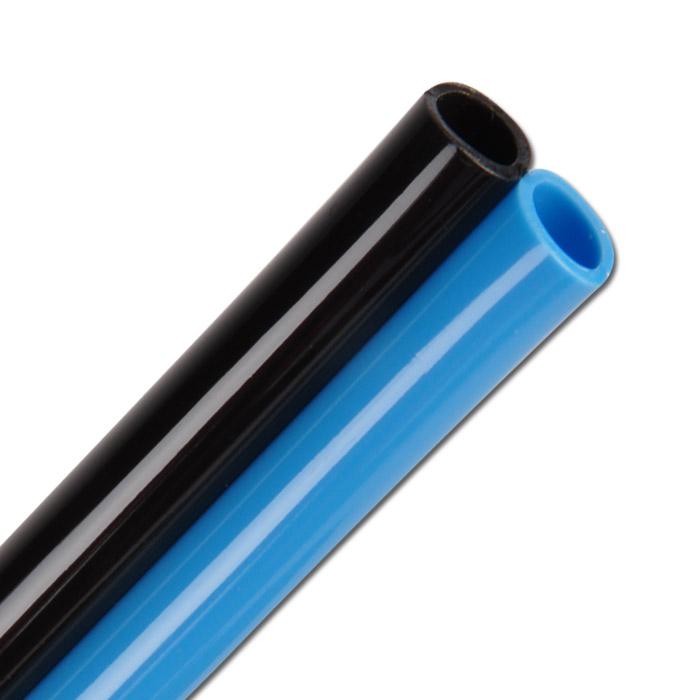 Tube pneumatique DUO calibré en bobine - Polyamide - 4x2 mm - Noir-Bleu - 50 m - P. max: 44 bar