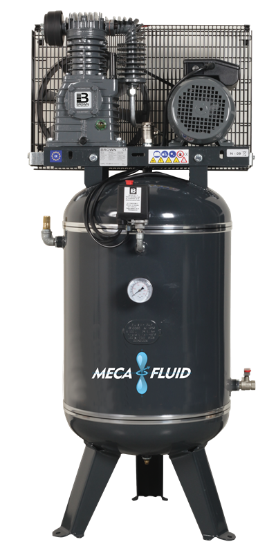 Piston Compressor - 650 l/min - 270 l - 11 bar - 2 cylinders - 1 stage - 4 kW - 400 VAC tri