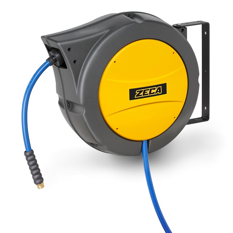 Pneumatic hose reel - tube Ø: 10mm - 24m - PU - Max: 15 bar - Out: G3/8"M - Pour Air