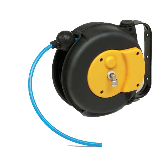 Enrouleurs pneu. - Ø tube: 5,5mm - 5,5m - PU - Pmax: 12 bar - Sortie: G1/4"M - Pour air et eau