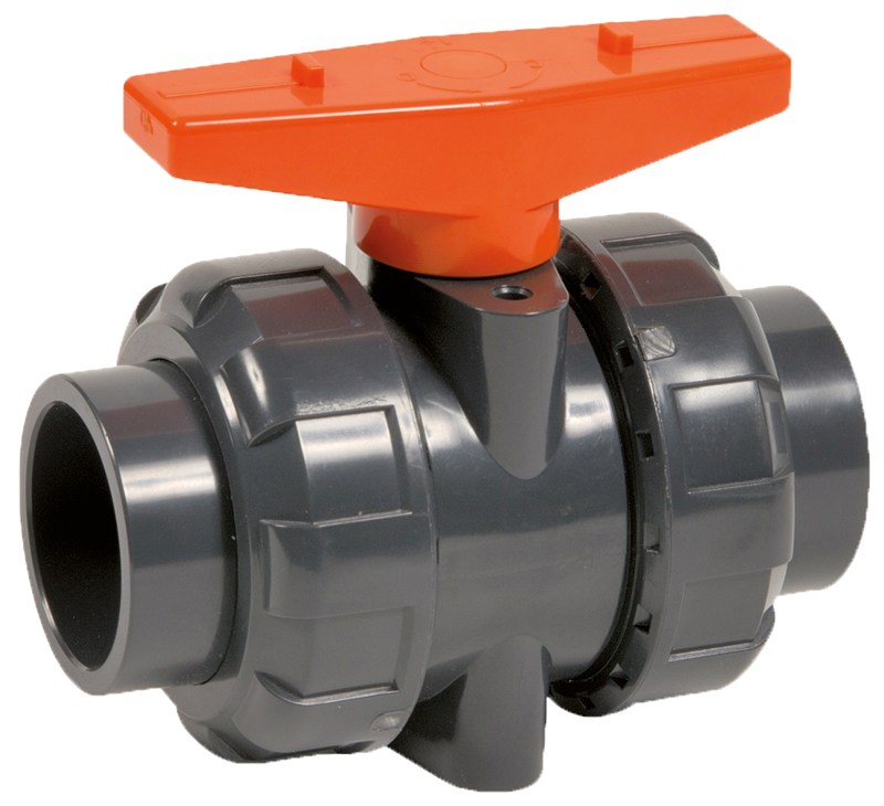 Vannes à sphère - PVC-U - EPDM - DN50 - Union à coller - PN10 - 2/2 - 55°C