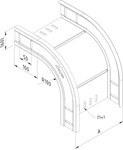 Coude extérieur 90° Trayco H.60 x Larg.100 mm*