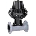 Diaphragm valve - GG25 Cast Iron + ebonite body - NBR - DN200 - Flanges GN10 - +100°C - Pneumatic NC