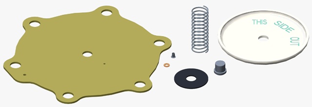 Kit de rechange pour vannes de décolmatage à commande pneumatique ASCO - pour G353A045 et G353-066