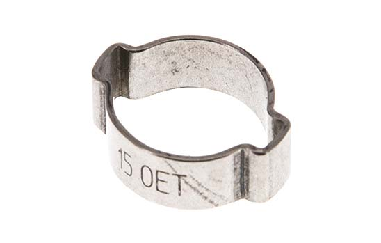 2-Ear hose clip for hose Ø 12,5-15 mm - 1.4307 Stainless Steel - Width: 7,5 mm