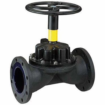 SAUNDERS diaphragm valve type A - DN65 - cast iron body - PN10 flanged connection.