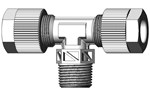 Raccords "Push on" pour tubes - Té non orientable conique - PVDF - R1/8" M - Ø tubes: 4x2 mm - 10bar