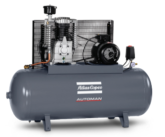 Compresseur à piston - 412 l/min - 270 l - 11 bar - 2 cylindres - 2 étages - 1x  4 kW - 3 x 400 V