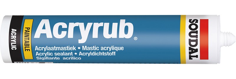 Mastic acrylique Soudal ACRYRUB - blanc - 310ml.(15 PIECES)