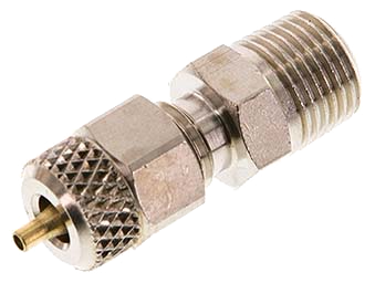 Raccords pour tubes - Droit conique - Laiton nickelé - 1/8" M - Ø4X2 mm - 18 bar