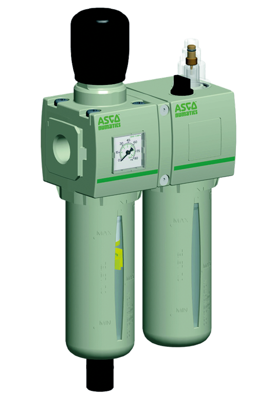 Filter Regulator Lubricator ASCO Serie 653 - G1" - 5 µm - 0,5 to 10 bar - Semi-automatic drain