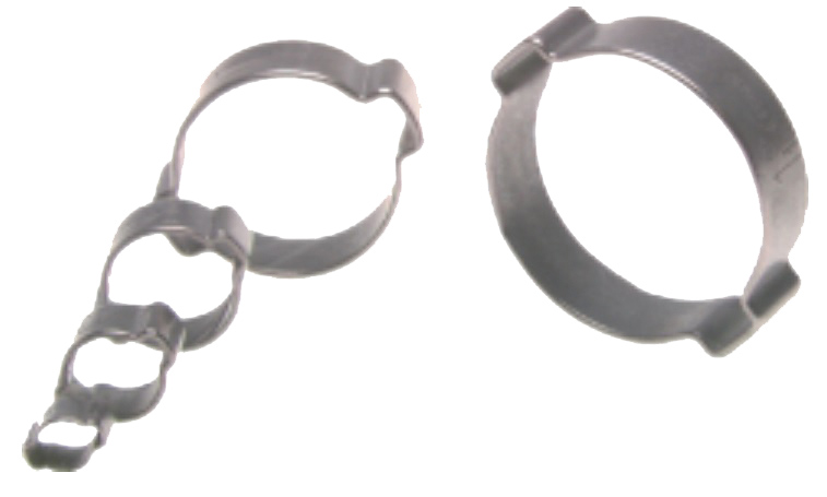 Colliers de serrage à deux oreilles pour tuyaux de Ø extérieur 19-23 mm - Largeur: 9 mm