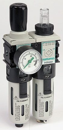 MODULAIR 107 FILTER-REGULATOR+LUBRICATOR SERIES 342 POLYCARBONATE BOWLS WITH PROTECTION SEMI AUTO …