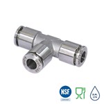 Raccord instantané push-in en inox type XVRUL - té union égal - Ø4mm - 20 bar - 150°C