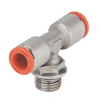 Push-in fitting - Cylindrical Tee - Nickel-plated brass - 1/8" M - Ø6 mm - 16 bar