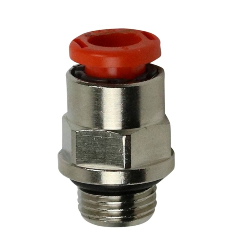 Push-in fitting - Cylindrical straight - Nickel-plated brass - 1/8" M - Ø6 mm - 16 bar
