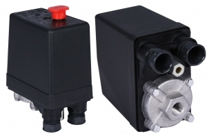 Pressostat pour compresseur à air comprimé - triphasé - 12 bar - 1x 1/4"F - 1x Ø6mm