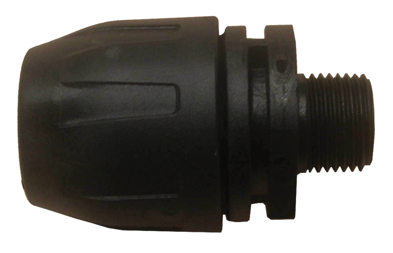 Raccord droit fileté - PA - Ø ext. Tube : 50mm - Ø racc.: R1"1/2 - 16bar - 65°C