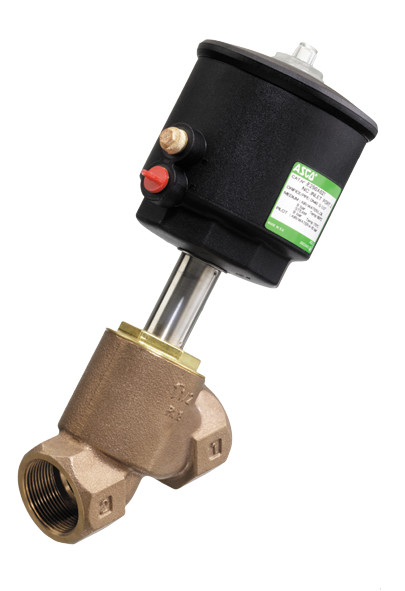 Vanne à soupape à siège incliné - Bronze - PTFE - G1"1/2 FF - PN16 - 2/2 - 184°C - 4 à 10 bar