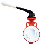 Butterfly valve - GGG40/PTFE/PTFE - DN80 - WAFER GN6/10/16 ANSI 150 - PN10 - Hand lever - 200°C
