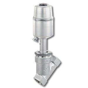 Vanne à clapet à siège incliné GEMU Série 550- G1/4" - DN8 - 1.4408 - FTFE - Commande pneumatique NF