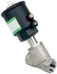 Globe valve - Angle Stainless Steel body - PTFE - G1/2" FF - PN16 - 2/2 - 184°C - 2,5 to 10 bar