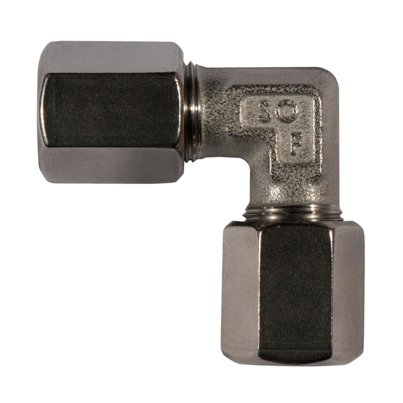 Raccords A bague de compression - Coude - Corps en Inox - Union - Diamètre tube: 12X10 mm - T° d…