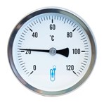 Thermomètre à cadran 0° à 120° C Ø 63 plonge 40
