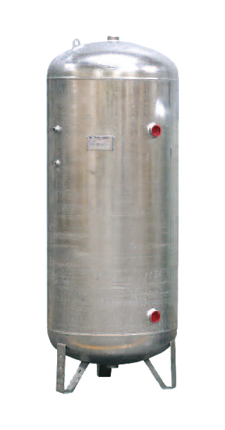 Vertical tank for compressed air - Galvanized steel - Capacity: 5000 L - Max pressure: 10,67 bar