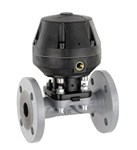 Diaphragm valve - GG25 Cast Iron body - NBR - DN20 - Flanges GN16 - +100°C - Pneumatic NC