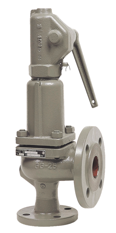 Soupape de sécurité - Fonte GG25 - Inox - A brides DN20/DN32 - Tarage: 10bar - fermé - (+)200°C