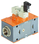 Slow start - quick exhaust valve with solenoid air pilot METAL WORK Serie APR400 - G1"1/4 - 13 bar